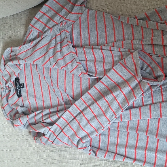 Gray and Red Women's Cardigan - Picture 3 of 3